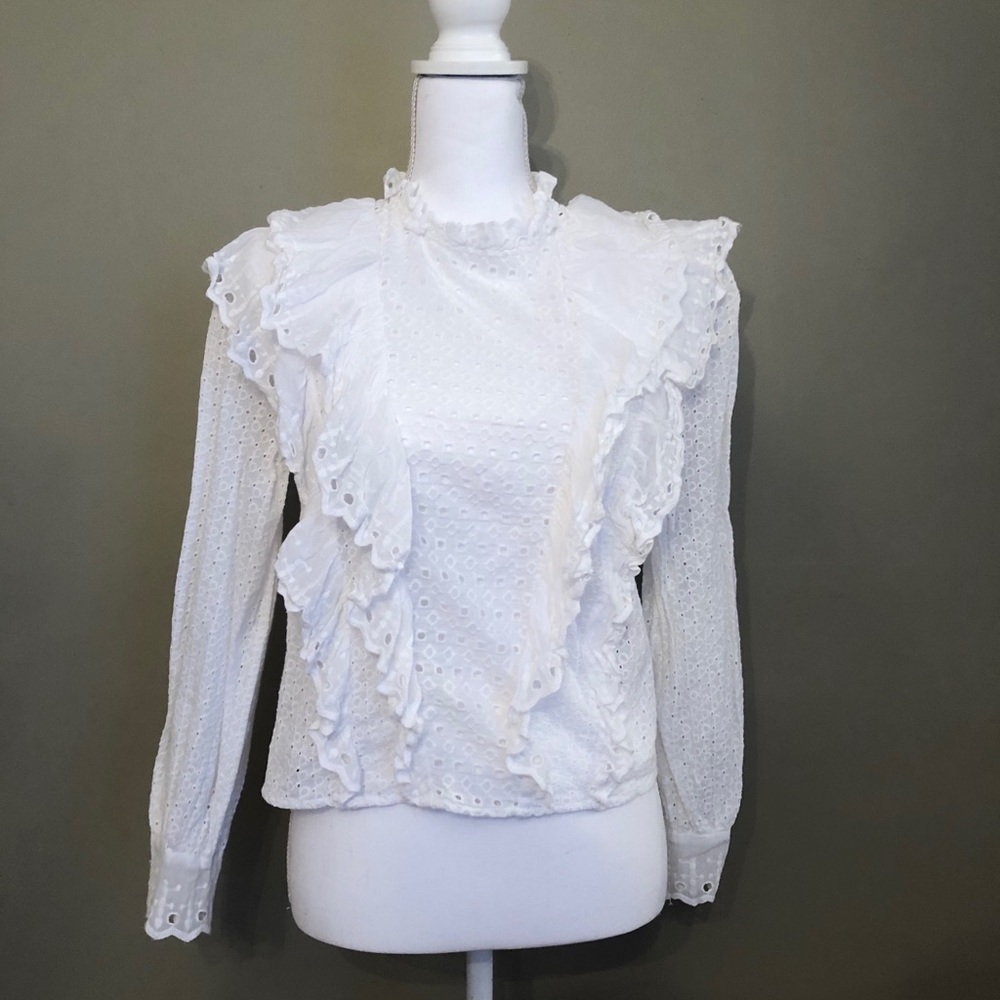 White Topshop detailed blouse
